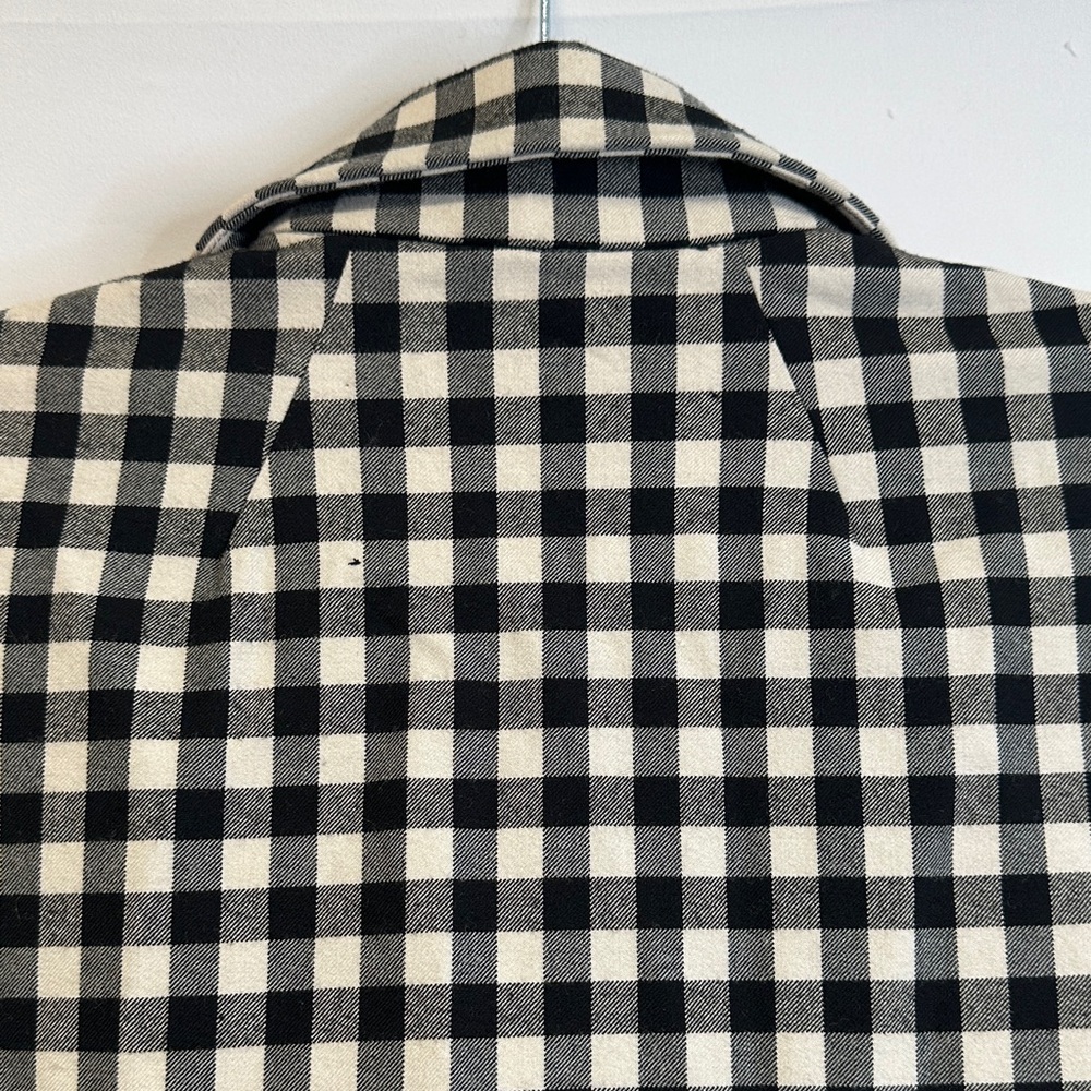 A.W.A.K.E. Mode Gingham Fitted Basque Shirt Ext. Collar Flared Cuffs EU 38/US 8 - Picture 7 of 8
